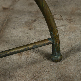 Industrial Adjustable Stool with Tripod Brass Base