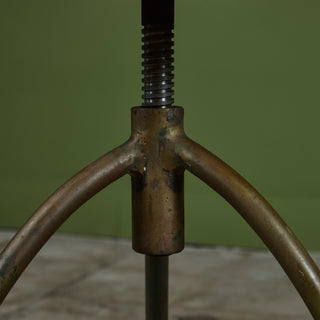 Industrial Adjustable Stool with Tripod Brass Base