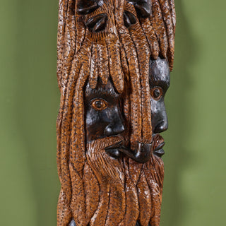 Alphaious Campbell Wood Carved Profile of a Man