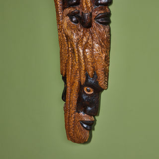 Alphaious Campbell Wood Carved Profile of a Man