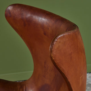 Leather Egg Chair by Arne Jacobsen