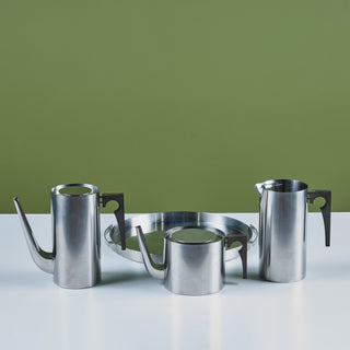 Arne Jacobsen Four Piece Stainless Steel Danish Coffee/Tea Set for Stelton