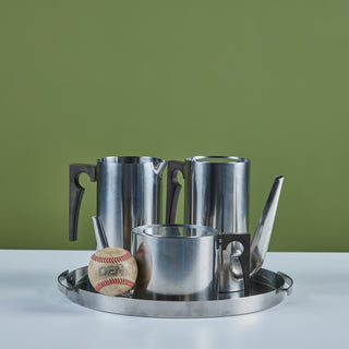 Arne Jacobsen Four Piece Stainless Steel Danish Coffee/Tea Set for Stelton