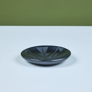 Black-on-Black Pottery Plate by Maria Martinez