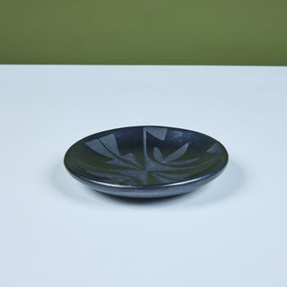 Black-on-Black Pottery Plate by Maria Martinez