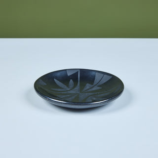 Black-on-Black Pottery Plate by Maria Martinez