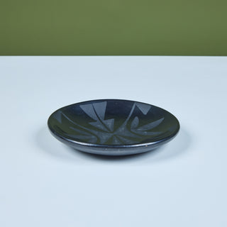 Black-on-Black Pottery Plate by Maria Martinez