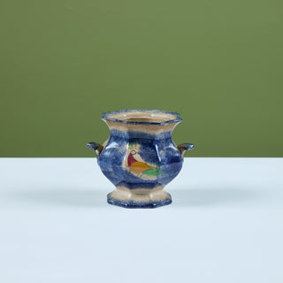 Staffordshire Peafowl Spatterware Sugar Bowl