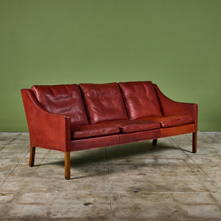 Børge Mogensen Three Seater Leather Sofa