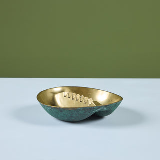 Solid Brass Ashtray with Verdigris