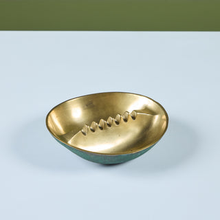 Solid Brass Ashtray with Verdigris