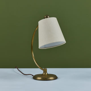 Curved Brass Table Lamp for Chase USA