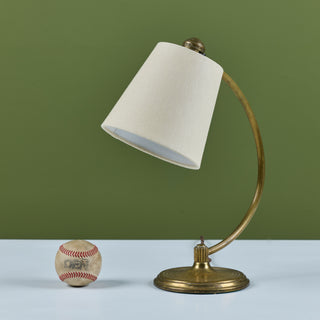 Curved Brass Table Lamp for Chase USA