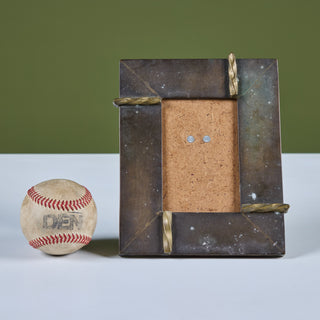 Brutalist Bronze and Brass Picture Frame