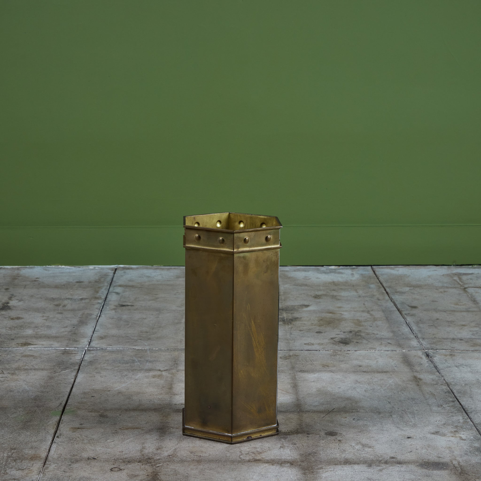 Hexagonal Brass Umbrella Stand