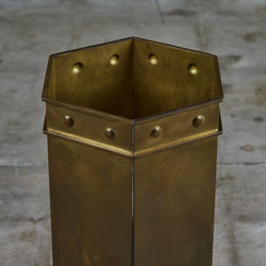 Hexagonal Brass Umbrella Stand