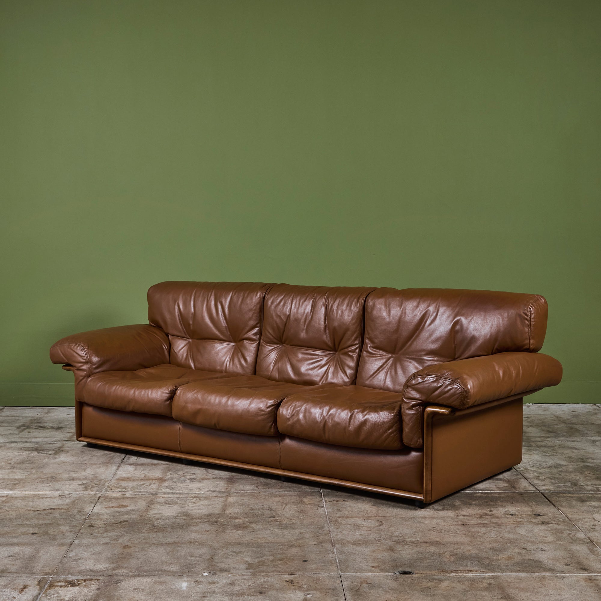 De Sede Style Three Seater Leather Sofa