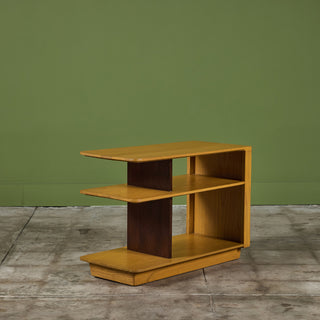 Brown Saltman Three-Tier Side Table