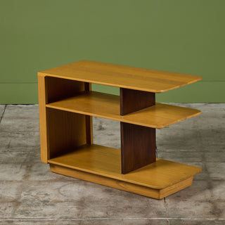 Brown Saltman Three-Tier Side Table