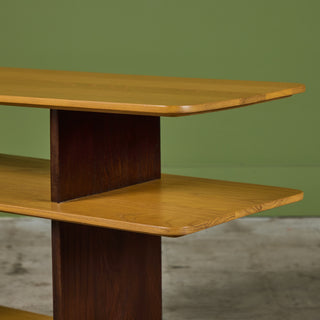 Brown Saltman Three-Tier Side Table