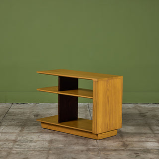 Brown Saltman Three-Tier Side Table