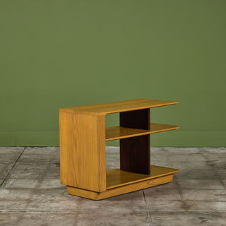 Brown Saltman Three-Tier Side Table