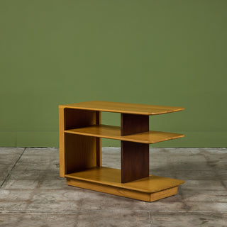 Brown Saltman Three-Tier Side Table