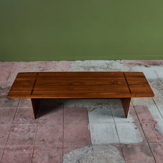 Brown Saltman Walnut Coffee Table