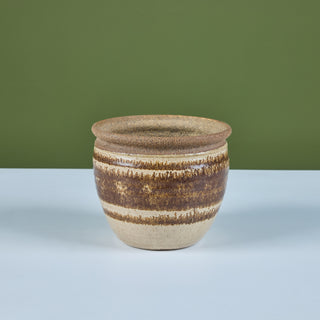 Two Tone Glazed Stoneware Planter