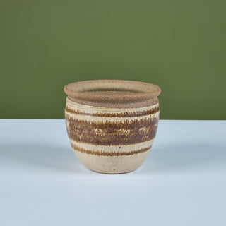 Two Tone Glazed Stoneware Planter