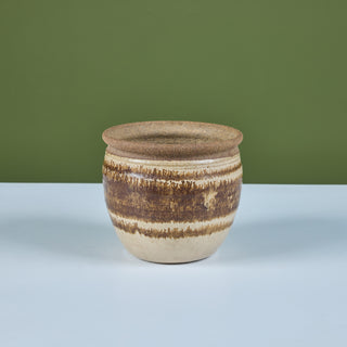 Two Tone Glazed Stoneware Planter