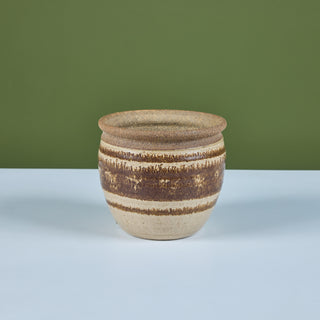 Two Tone Glazed Stoneware Planter