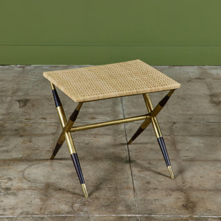 Italian Cane Top Side Table