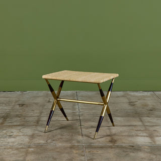 Italian Cane Top Side Table