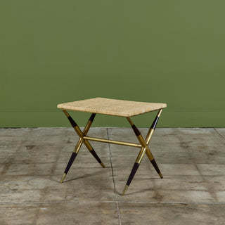 Italian Cane Top Side Table