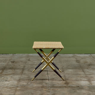 Italian Cane Top Side Table