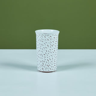 Cylindrical Glazed Cup with Linear Detail