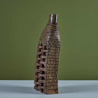 Hand Built Brutalist Japanese Ceramic Sculpture by Takao Tomono