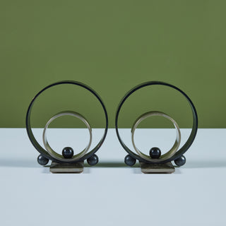 Pair of Ring Bookends by Walter von Nessen for Chase USA