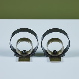 Pair of Ring Bookends by Walter von Nessen for Chase USA