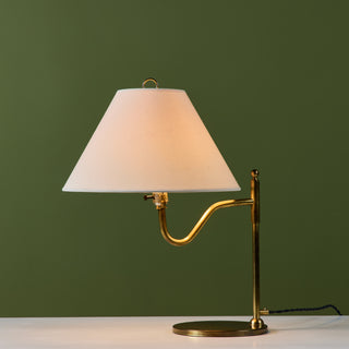 Brass Table Lamp with Curved Arm