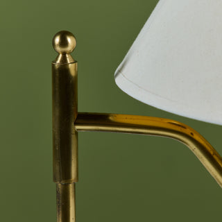 Brass Table Lamp with Curved Arm