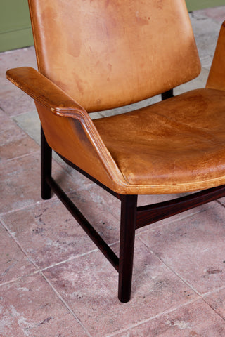 Illum Wikkelsø Leather Lounge Chair for Aarhus