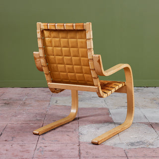 Alvar Aalto Cantilevered Leather Lounge Chair for Artek