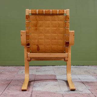 Alvar Aalto Cantilevered Leather Lounge Chair for Artek