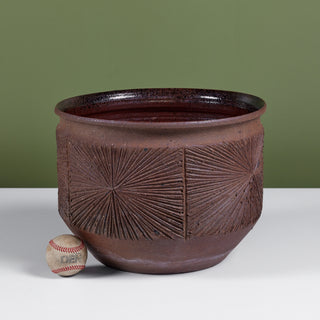 David Cressey & Robert Maxwell Stoneware “Sunburst” Bowl Planter for Earthgender