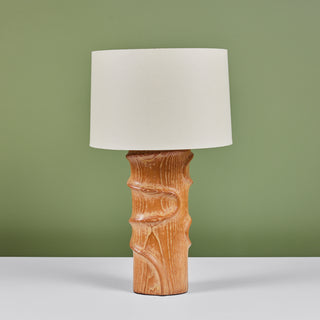 Sculptural Oak Table Lamp