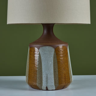 David Cressey Stoneware Flame Glaze Table Lamp