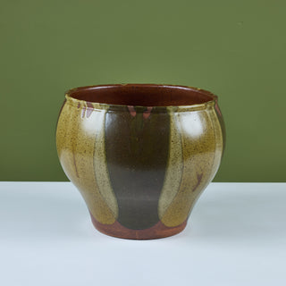 David Cressey Green Flame-Glaze Bell Planter for Architectural Pottery