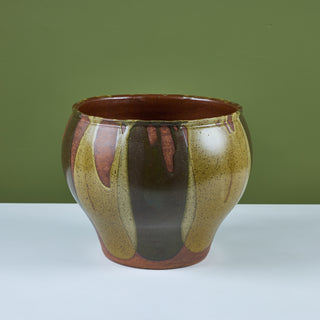 David Cressey Green Flame-Glaze Bell Planter for Architectural Pottery